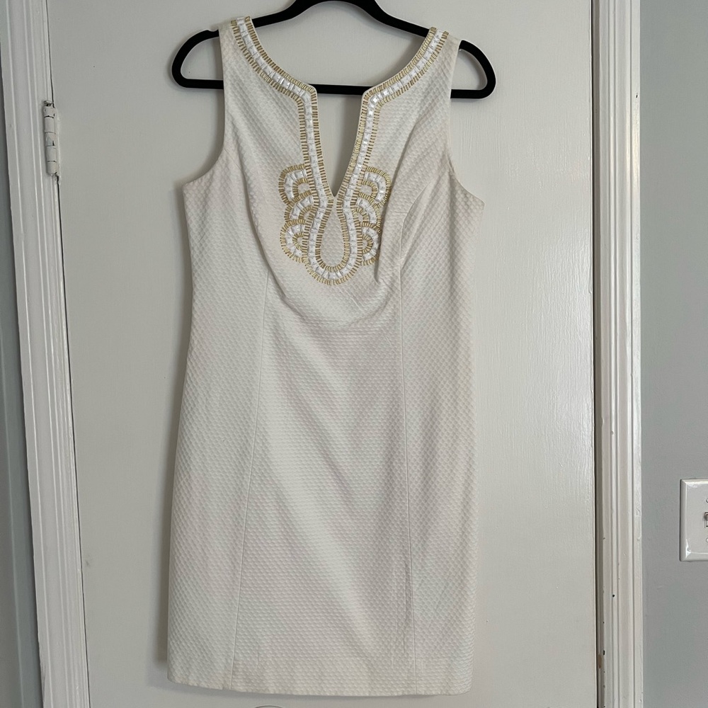 Lilly Pulitzer White + Gold dress - size 10